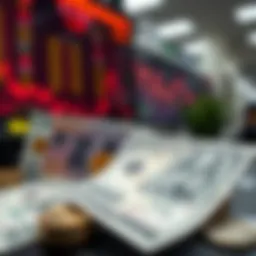 Currency exchange concept with Korean won and US dollar