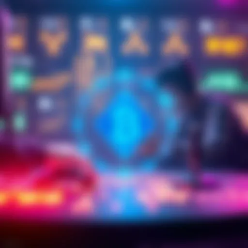 Blockchain Innovation in Gaming Conceptual illustration of blockchain technology in gaming