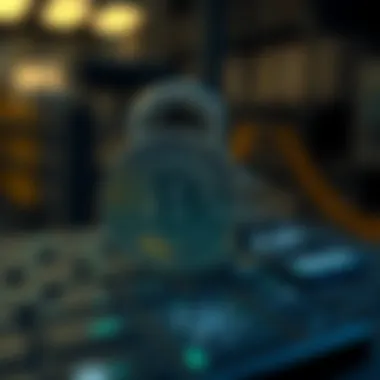 Security Features in Bitcoin Applications Secure lock symbolizing security measures in cryptocurrency transactions