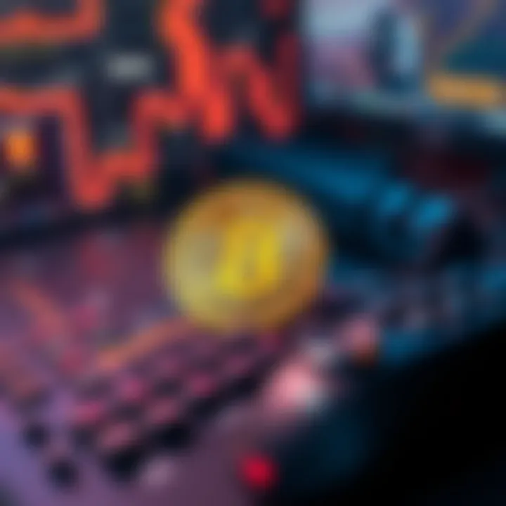 Economic Impact of Bitcoin on Gaming An abstract representation of the economic impact of Bitcoin on the gaming industry.