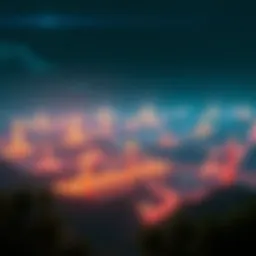 A digital landscape illustrating the integration of cryptocurrency in gaming.