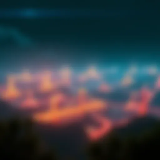 A digital landscape illustrating the integration of cryptocurrency in gaming.