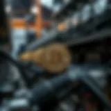 Visual representation of Bitcoin mining concept