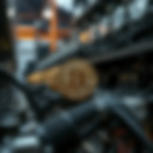 Visual representation of Bitcoin mining concept