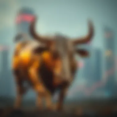 Bull Market Symbolizing Growth Visual representation of a bull symbolizing market growth