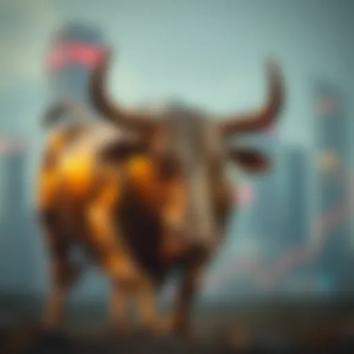 Bull Market Symbolizing Growth Visual representation of a bull symbolizing market growth