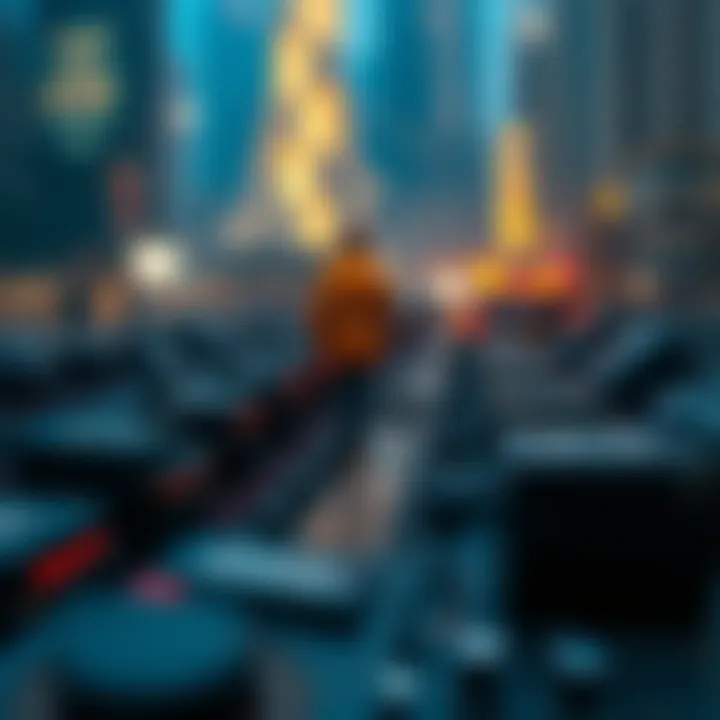 A visual representation of blockchain technology in action