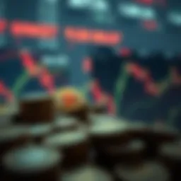 Conceptual depiction of cryptocurrency market fluctuations