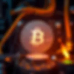 Conceptual illustration of cryptocurrency mining