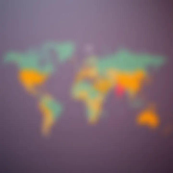 Map illustrating currency usage worldwide