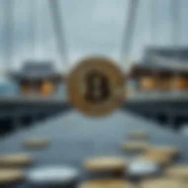 Conceptual image of traditional finance meeting cryptocurrency