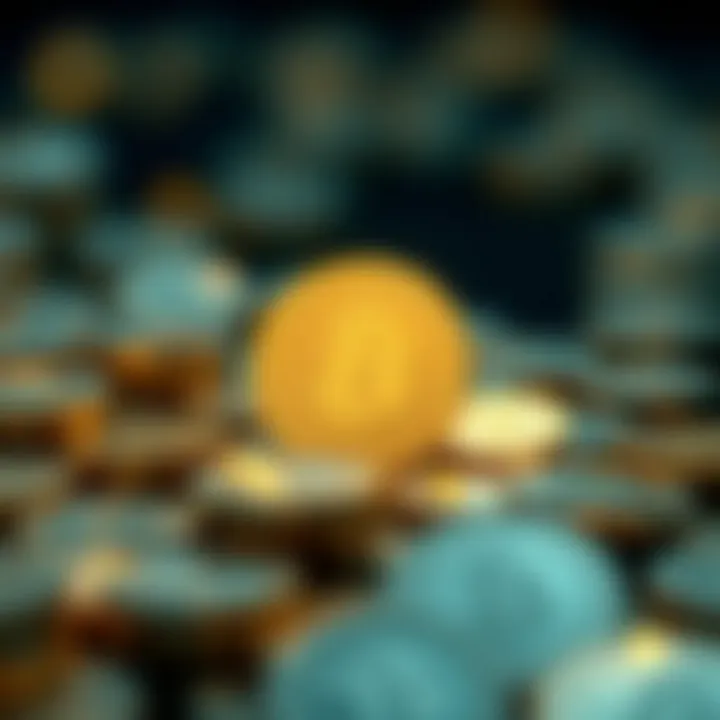 Conceptual representation of free coins in digital currency