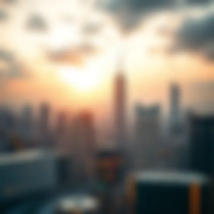 Futuristic City Skyline and Technological Advancements A futuristic city skyline symbolizing technological advancements