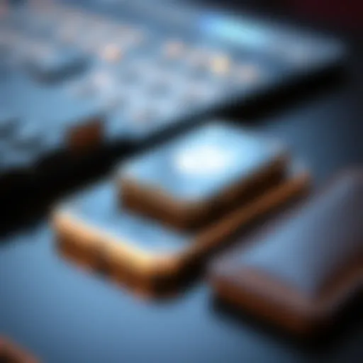 Sleek Design of Hardware Wallet A close-up view of a hardware wallet showcasing its sleek design and interface.