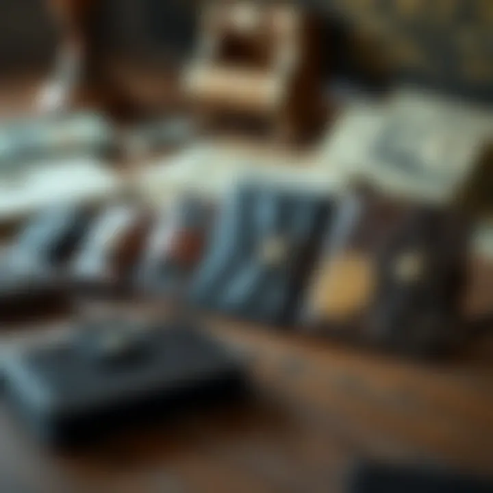 Historical depiction of wallets through different eras.