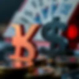 Symbol of Korean Won and US Dollar