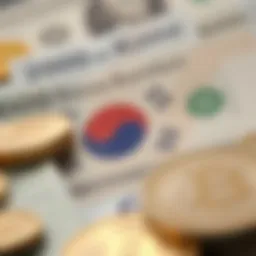 Graph illustrating the fluctuation of the South Korean won against the US dollar.