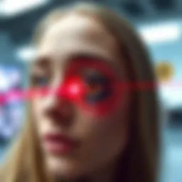 Illustration depicting the origin of the laser eye meme in internet culture.