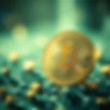 Conceptual illustration of Link Coin and blockchain technology