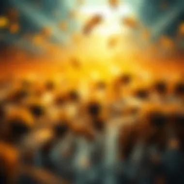 Metaphorical Use of Swarm in Modern Discourse Abstract depiction of metaphorical use of swarm in modern discourse