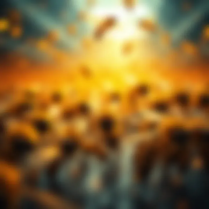 Metaphorical Use of Swarm in Modern Discourse Abstract depiction of metaphorical use of swarm in modern discourse