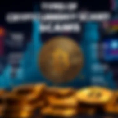 Types of Cryptocurrency Scams Infographic showcasing various types of scams in cryptocurrency