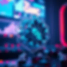 An abstract representation of digital assets in the gaming world