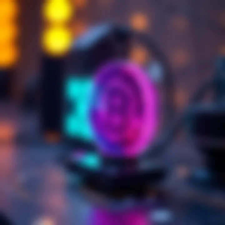 A conceptual image depicting innovation through blockchain technology