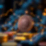 Solana blockchain representation with digital tokens