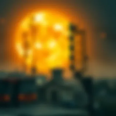 Telecommunications Disrupted by Solar Activity Visual representation of telecommunications affected by solar storms