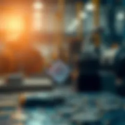 Conceptual illustration of blockchain technology in industry