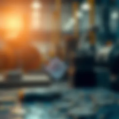 Conceptual illustration of blockchain technology in industry