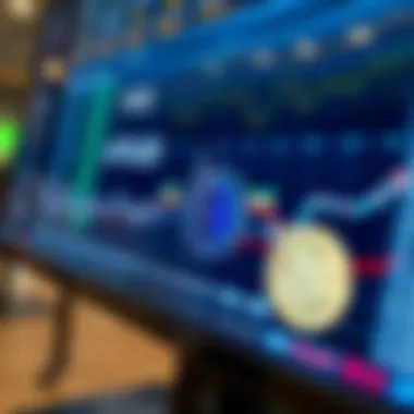 Digital Currencies Displayed on Screen Close-up of digital currencies on a modern display