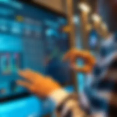 Interactive Interface of Tether Calculator User interacting with a cryptocurrency calculator interface