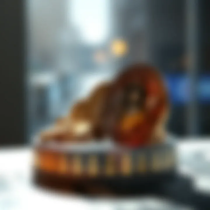 Illustration depicting technological advancements in currency